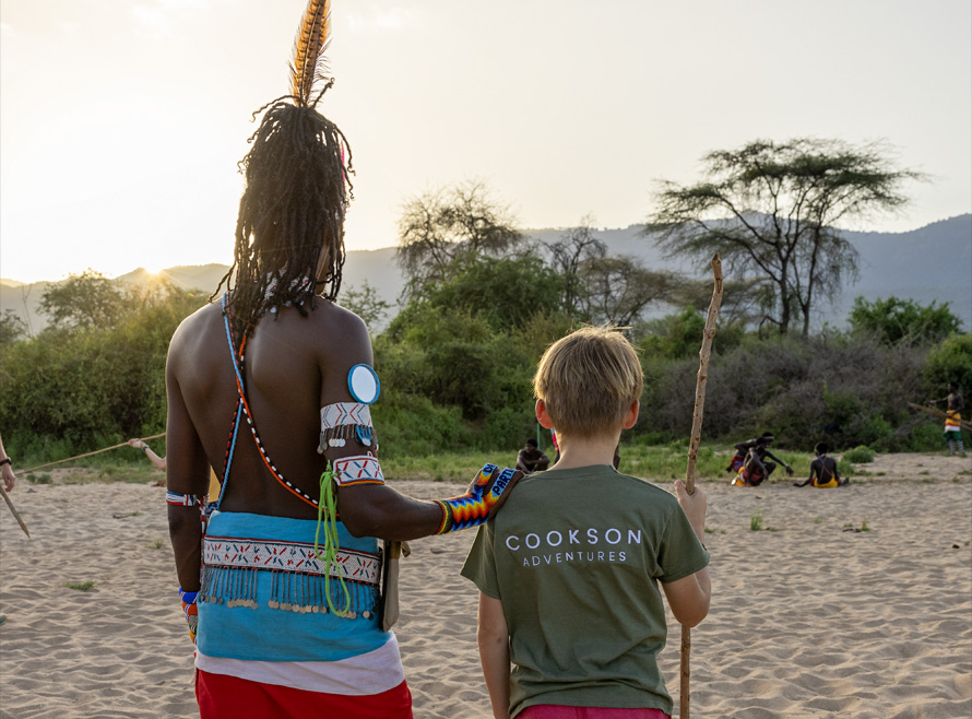 Child with Samburu guide