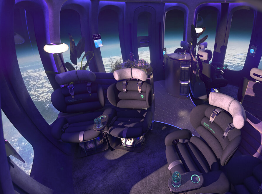 Render of Space Perspective's Spaceship Neptune interior