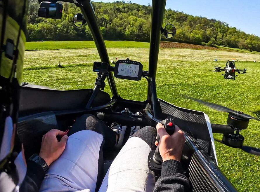 Views from a cockpit of Jetson ONE EVTOL