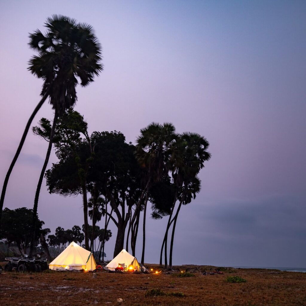 Beach camp in Gabon