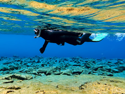 Freediver in Silfra