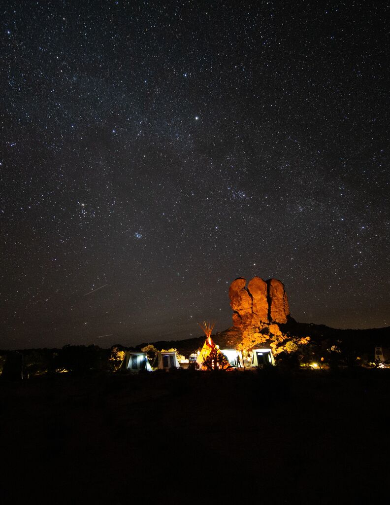 Camp at night