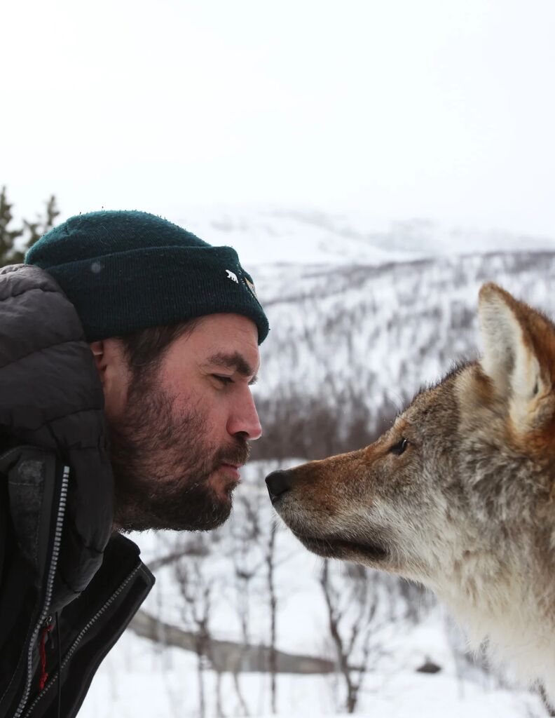 Henry Cookson kissing wolf