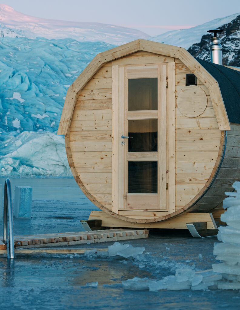 Sauna on a frozen lake