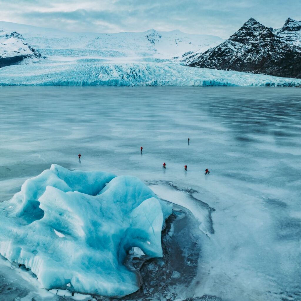 Cycling on a frozen lake