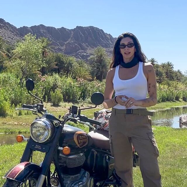 Talya Feldman with motorbike