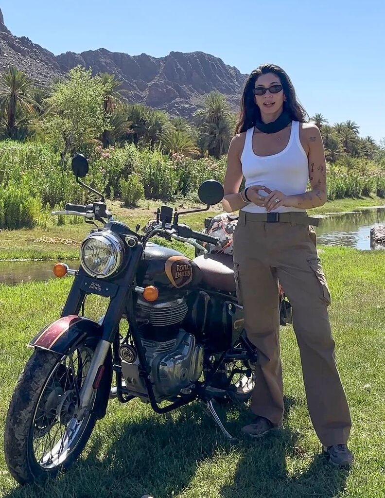 Talya Feldman with a bike
